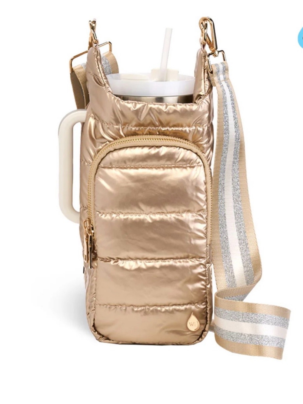 WANDERFULL HYDROBAG® HANDLE®- GOLD STRIPED STRAP - Includes water bottle!